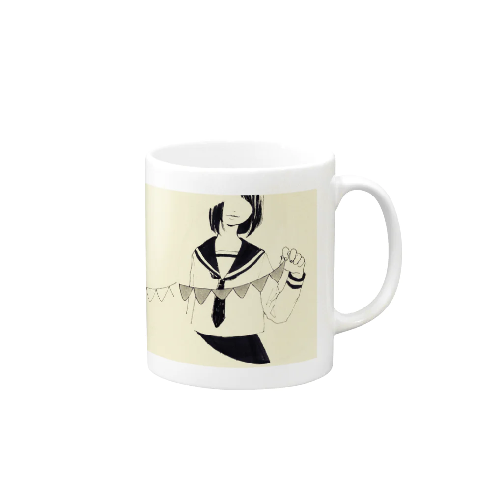 吉舎の女の子の秘密 Mug :right side of the handle