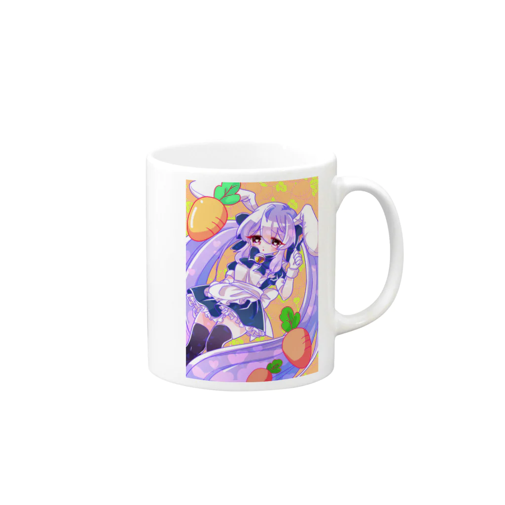 いちご爆弾の宇宙うさぎのミュウ Mug :right side of the handle