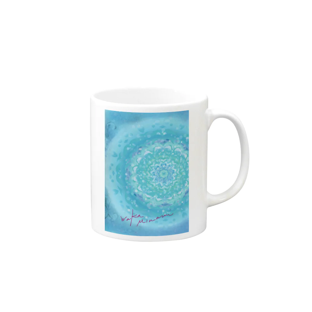 WAKA NO E GOODSのblue in blue  Mug :right side of the handle