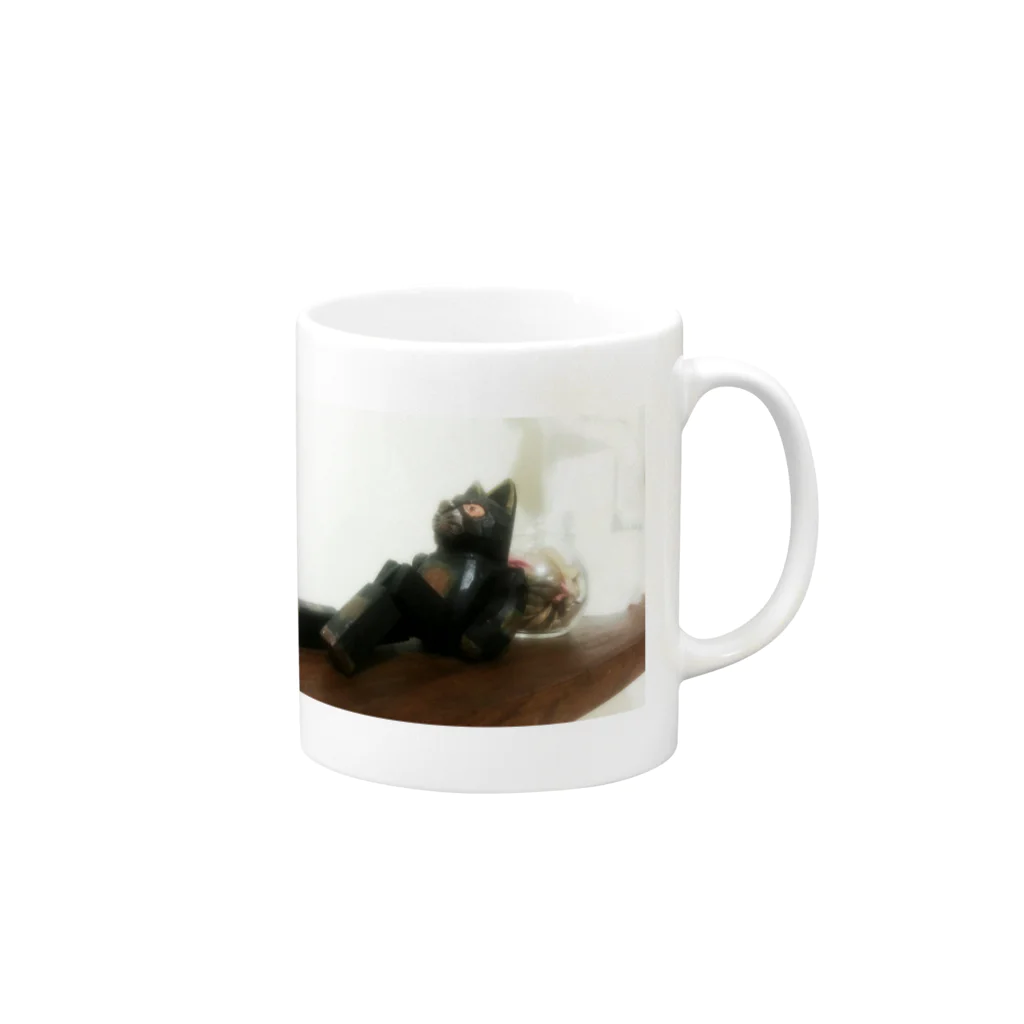 MA-BOUの隠れ屋の黄昏ねこ Mug :right side of the handle