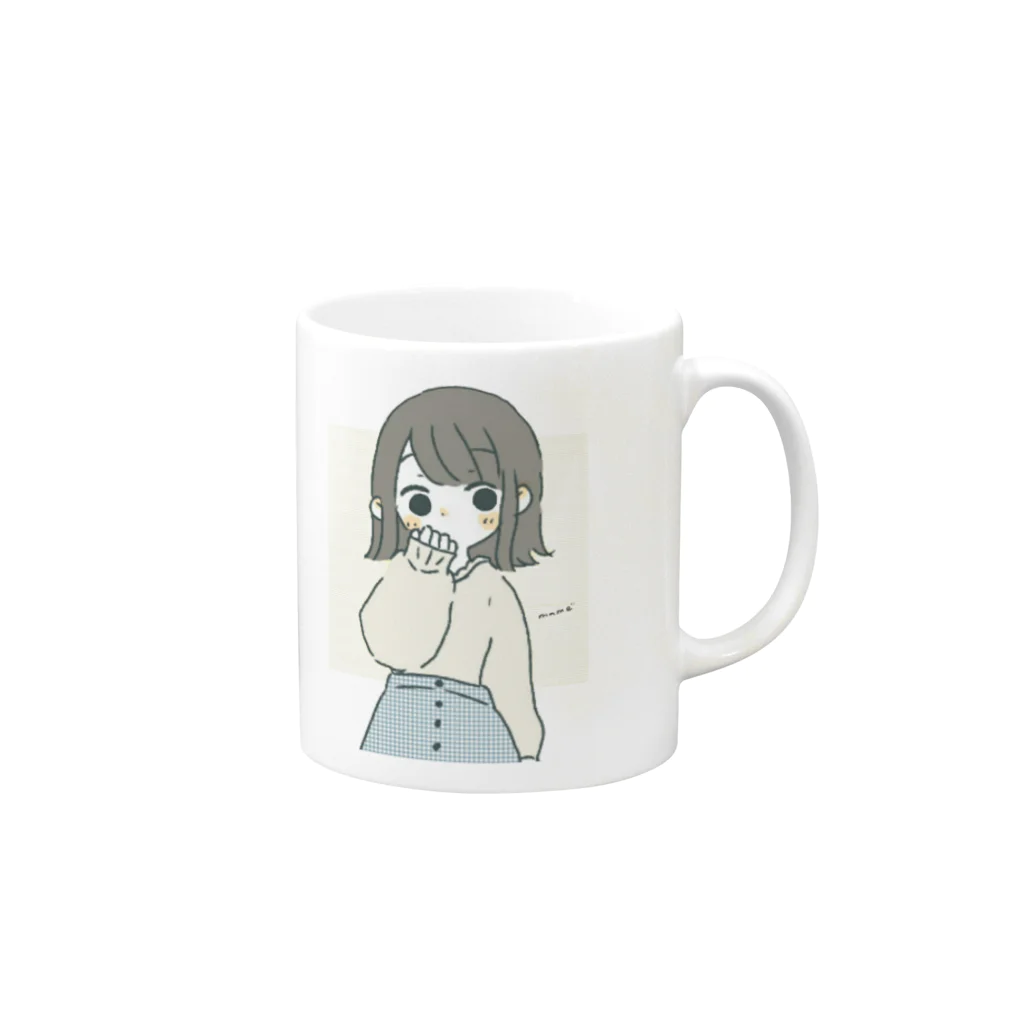 ひよこ豆の春色コーデちゃん Mug :right side of the handle