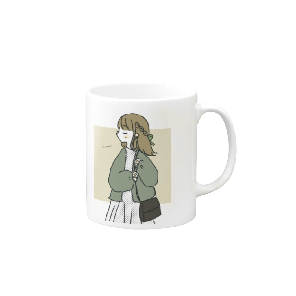 ひよこ豆のドットちゃん Mug :right side of the handle