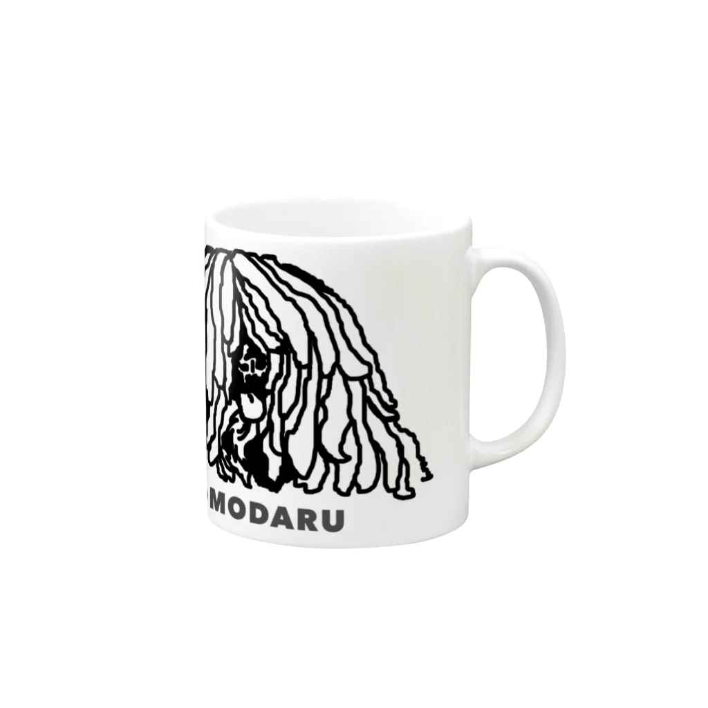 光平洋子のかしこいプーリー犬の顔、　こもだる 。puli illustration  Mug :right side of the handle