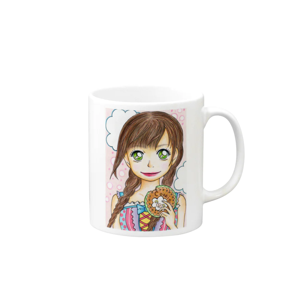 ★kiki★のひつじクッキー Mug :right side of the handle