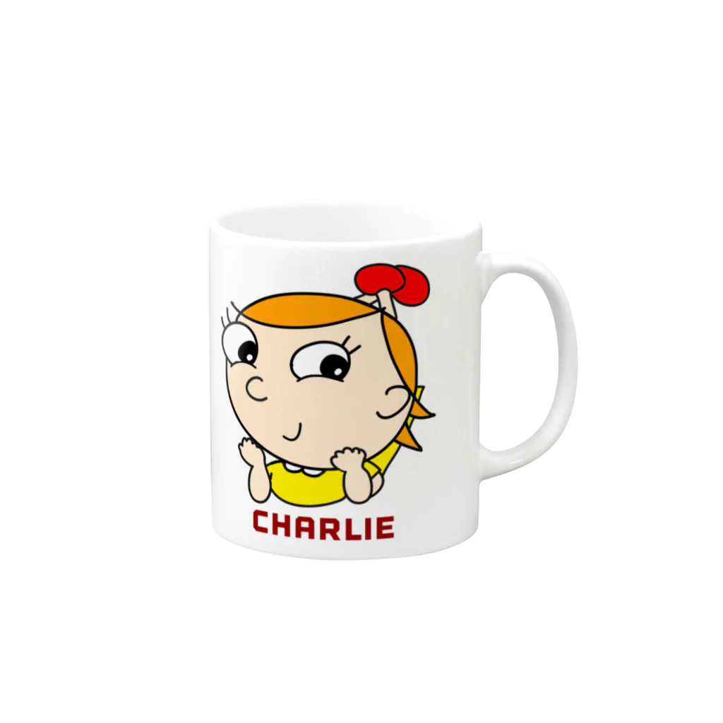 charlolのえーとねー、、　Charlie マグカップの取っ手の右面