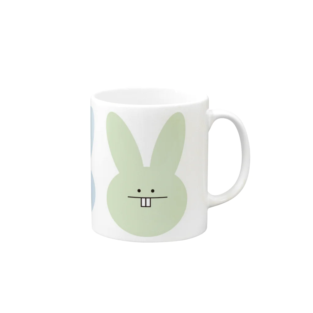 ヤマメファクトリーのうさぎでやんす（colorful） Mug :right side of the handle