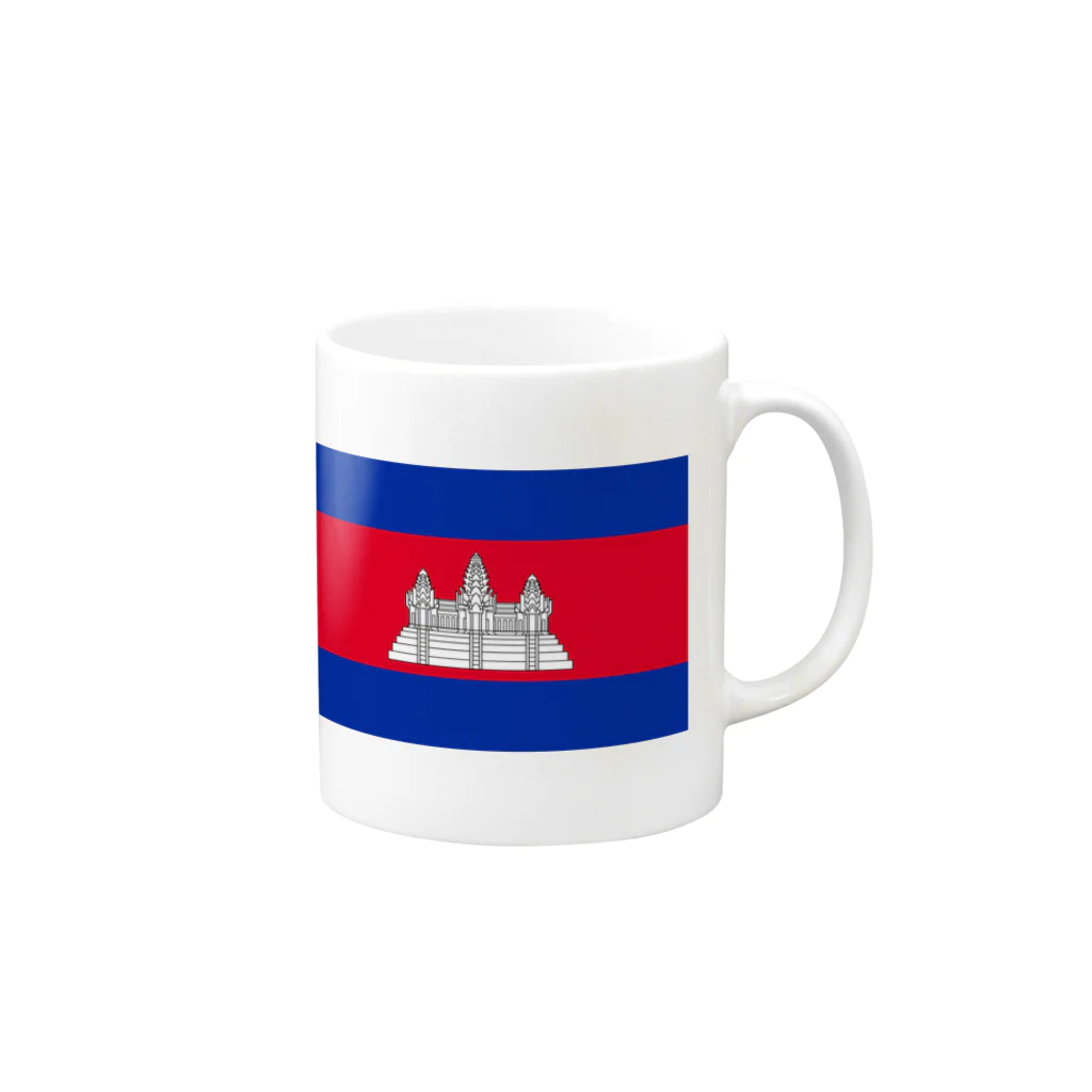 大のカンボジア国旗 胸ロゴ Mug :right side of the handle