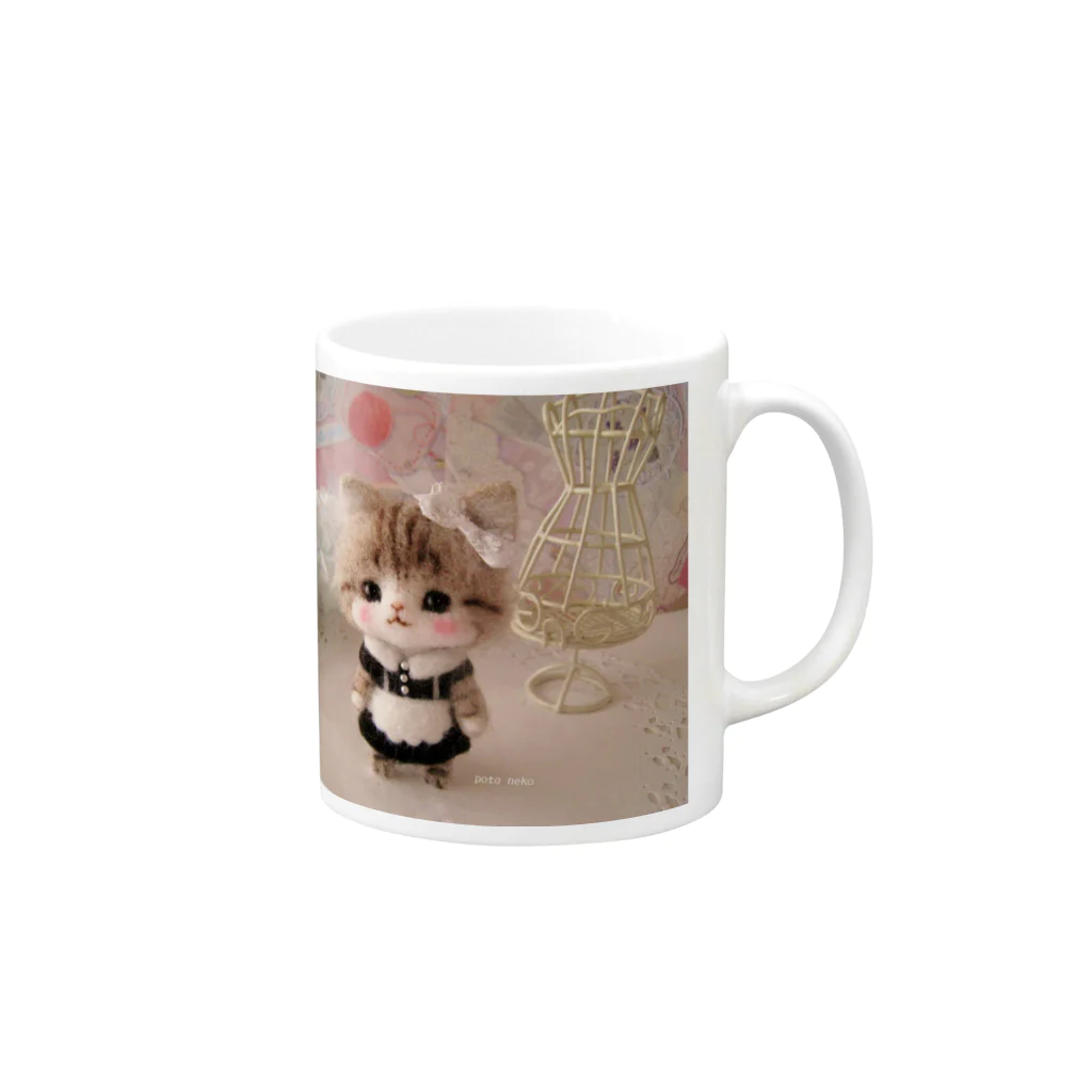 potaのポタ猫ちゃん Mug :right side of the handle