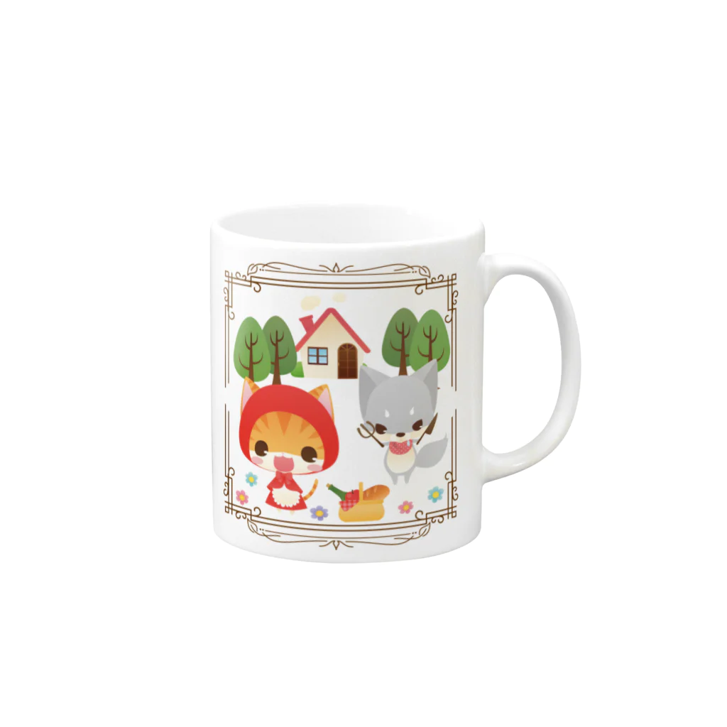 aska/ねこのかんづめのねこかん赤ずきん２ Mug :right side of the handle