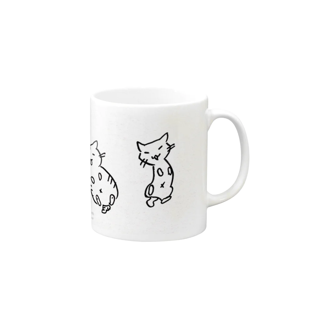 asako_tanyの猫のグリコゲ〜へそ天〜 Mug :right side of the handle