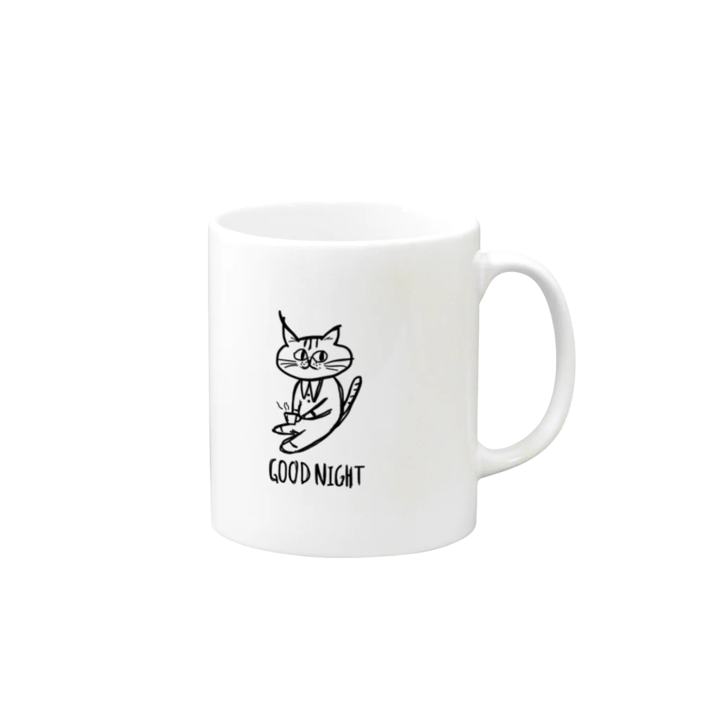 猫(gnp)の珈琲にうるさい猫 Mug :right side of the handle