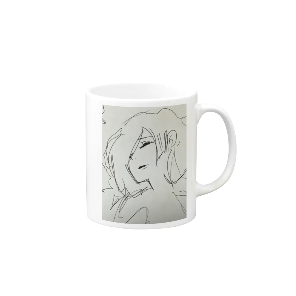 真島鏡花＠写真集『少女病』完売マンのおやすみ Mug :right side of the handle