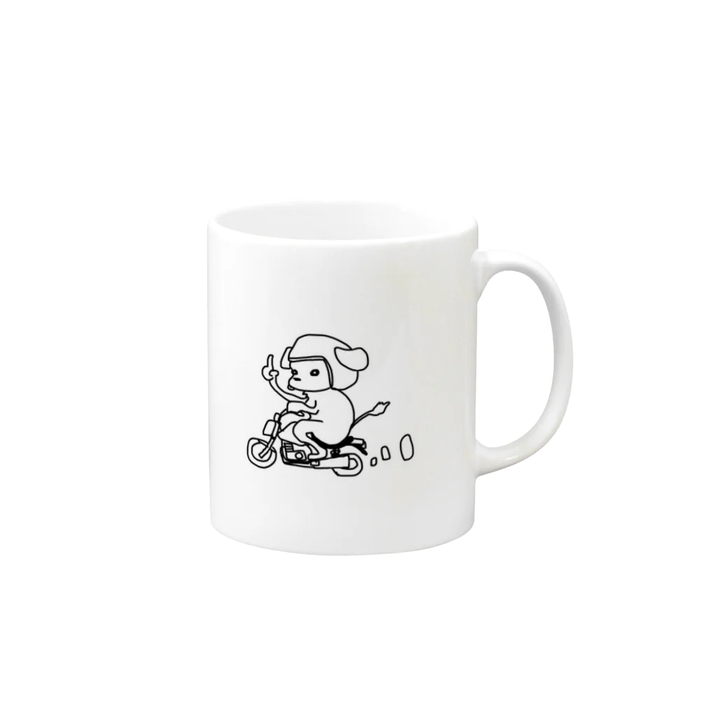 ごすとれい(M)のバイク犬 Mug :right side of the handle