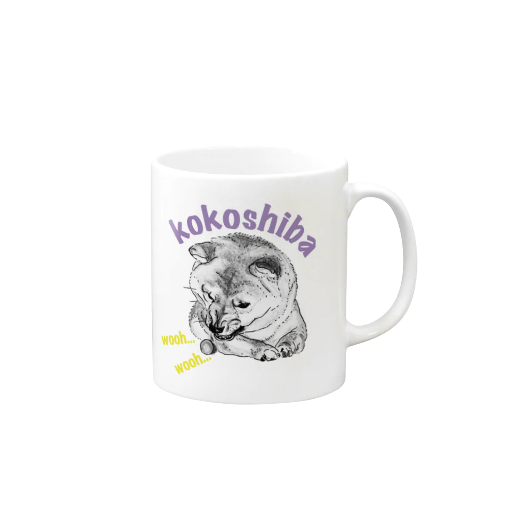 kokoshibaのガルルしばいぬ Mug :right side of the handle