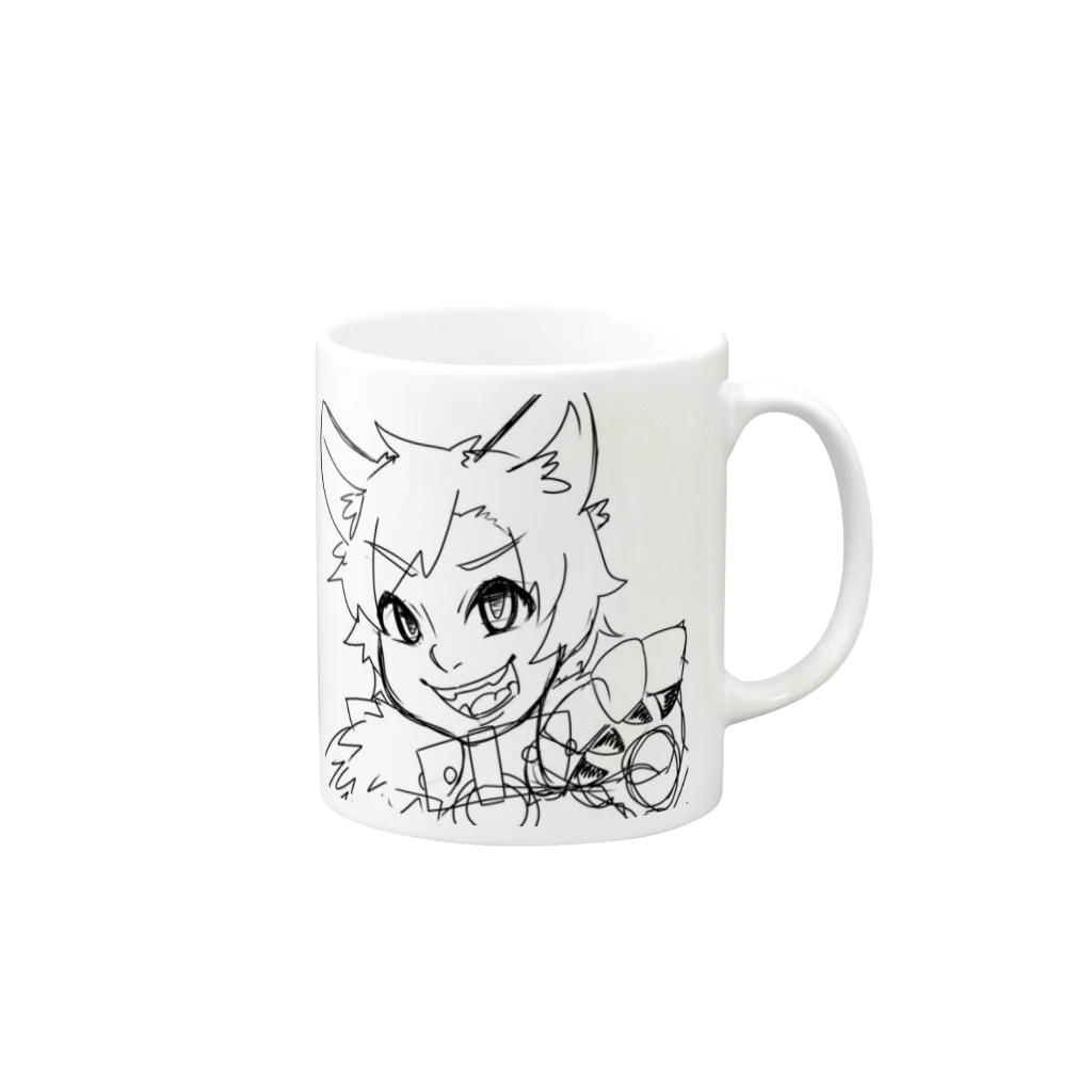 謎のken🐕果報は寝て待てのなぞ屋 Mug :right side of the handle