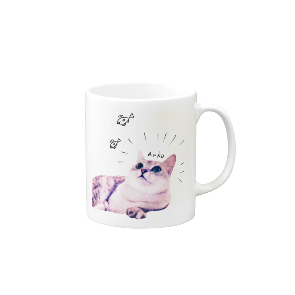  "chuna × kochi" cats shopのあんこ と おさかな。 Mug :right side of the handle