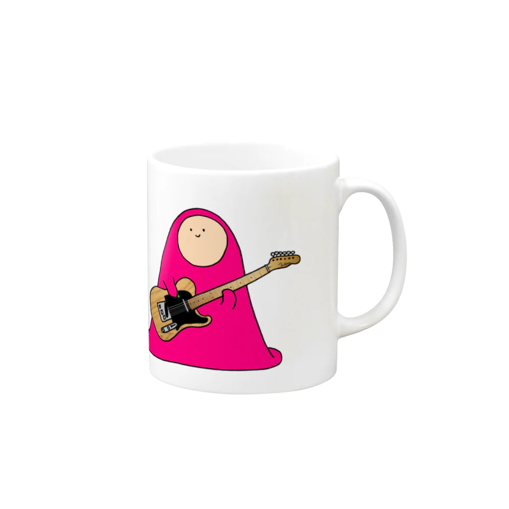 フトンナメクジのI LOVE MUSIC - アイラヴミュージック エレクトリックギターVer.  Mug :right side of the handle