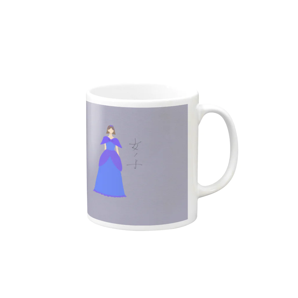 小ノミ 的バのKooo's character 女ノ子 のオリジナル商品 Mug :right side of the handle