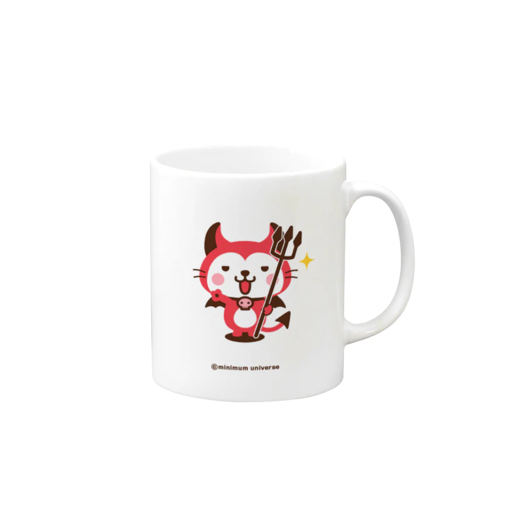 ミニマムユニヴァース@SUZURIのデビねこくんマグカップ Mug :right side of the handle