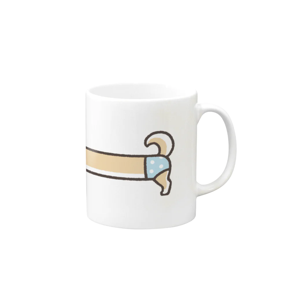 のばされわんこ SUZURI店の◆のびわんこ Mug :right side of the handle