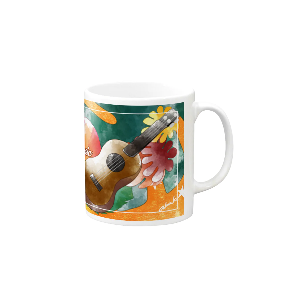 日枝野小路の花と音楽 Mug :right side of the handle