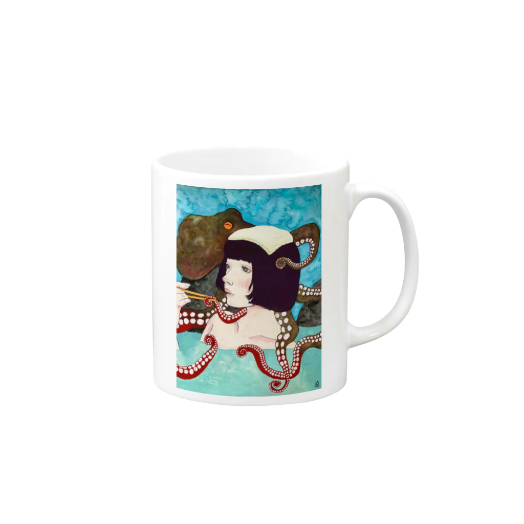 涼木千鶴の死闘！湯けむり女湯の乱 Mug :right side of the handle