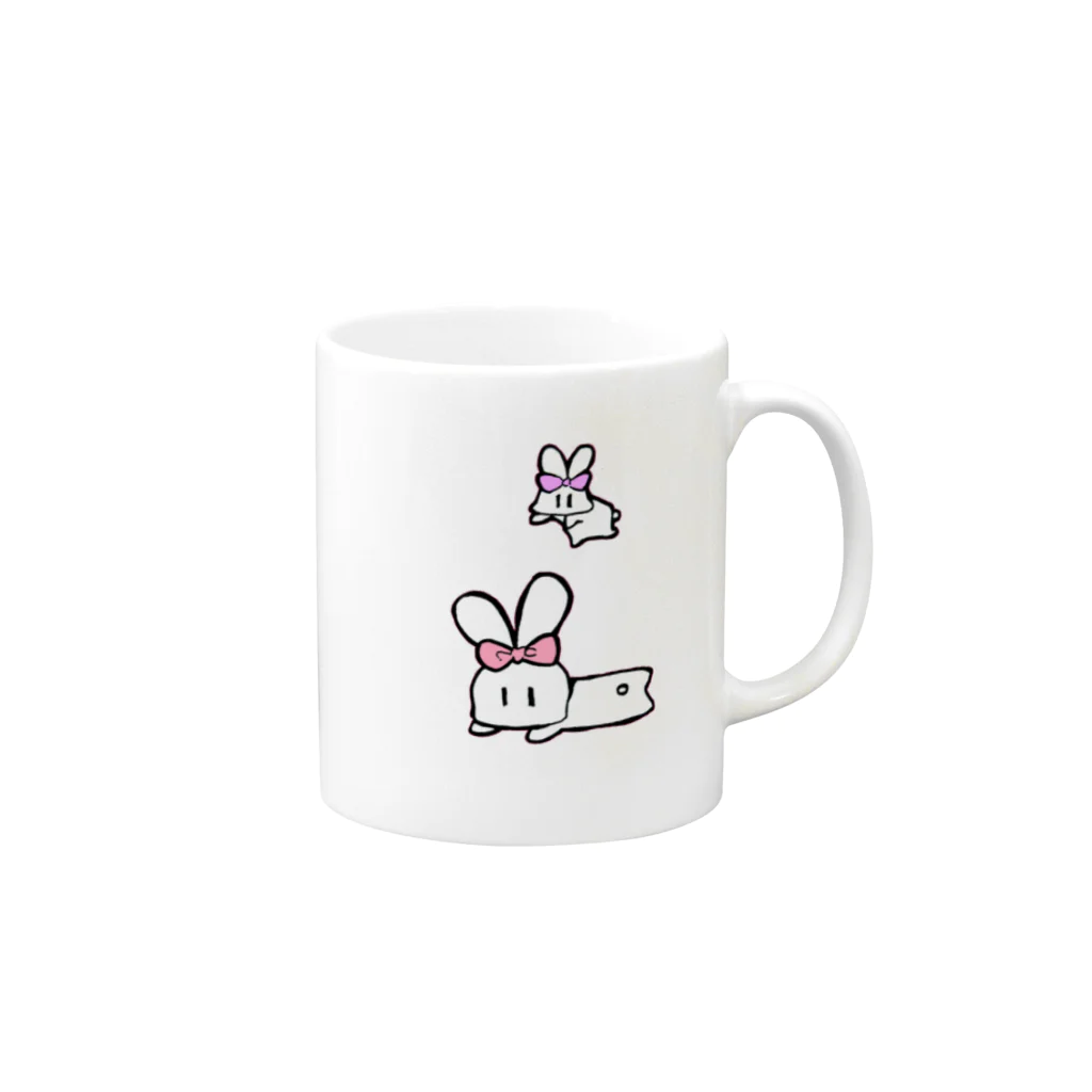 ヒノセアキのだいふくうさぎ Mug :right side of the handle