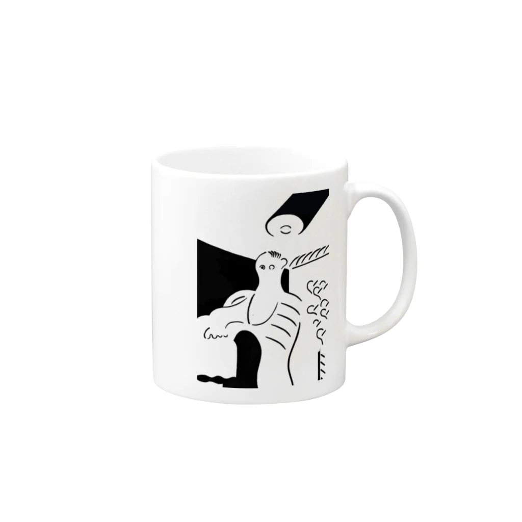 曜とま Yotomaのコインランドリー Coin laundry Mug :right side of the handle