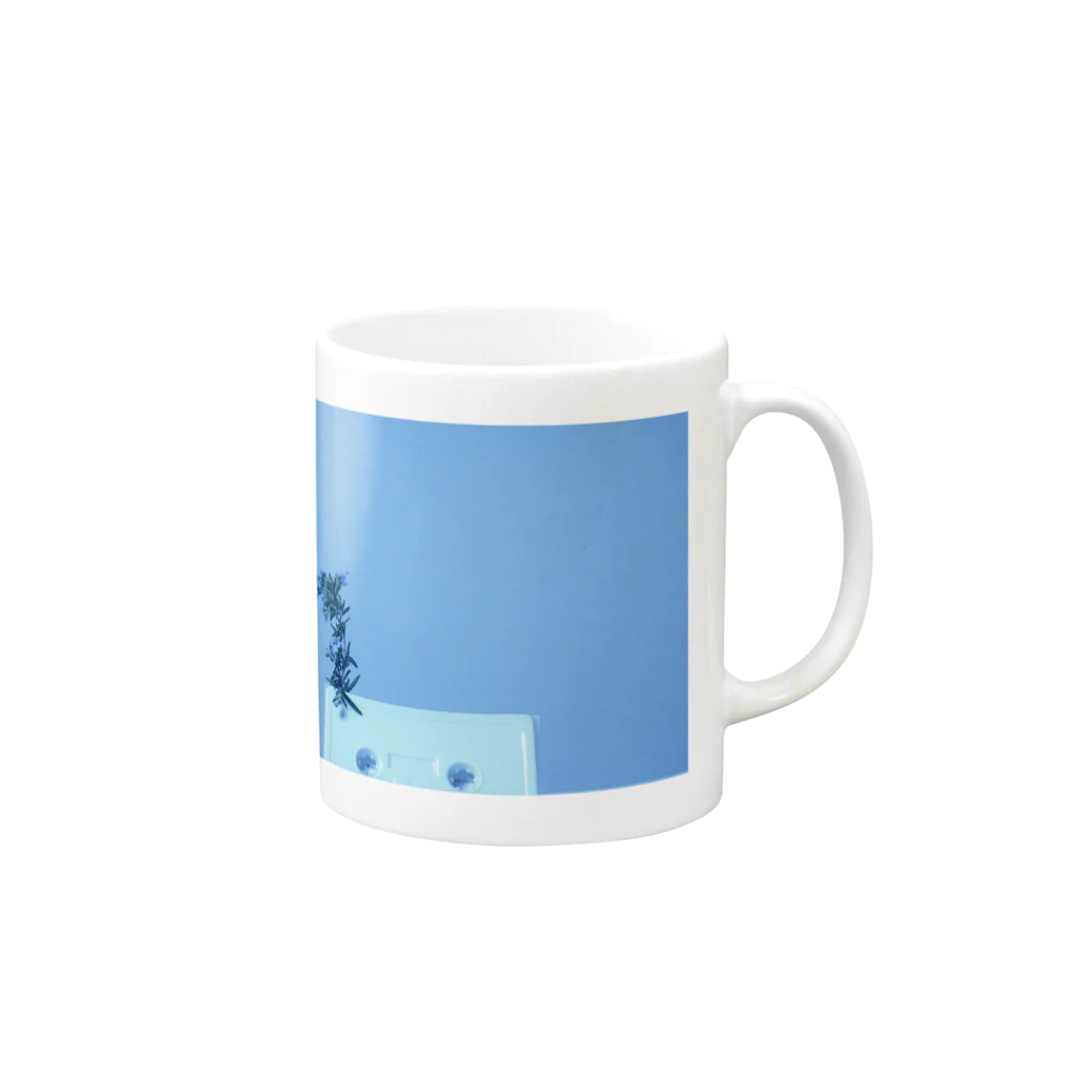 ■の湯の近所の汚い家から摘んだラベンダーと花瓶 Mug :right side of the handle