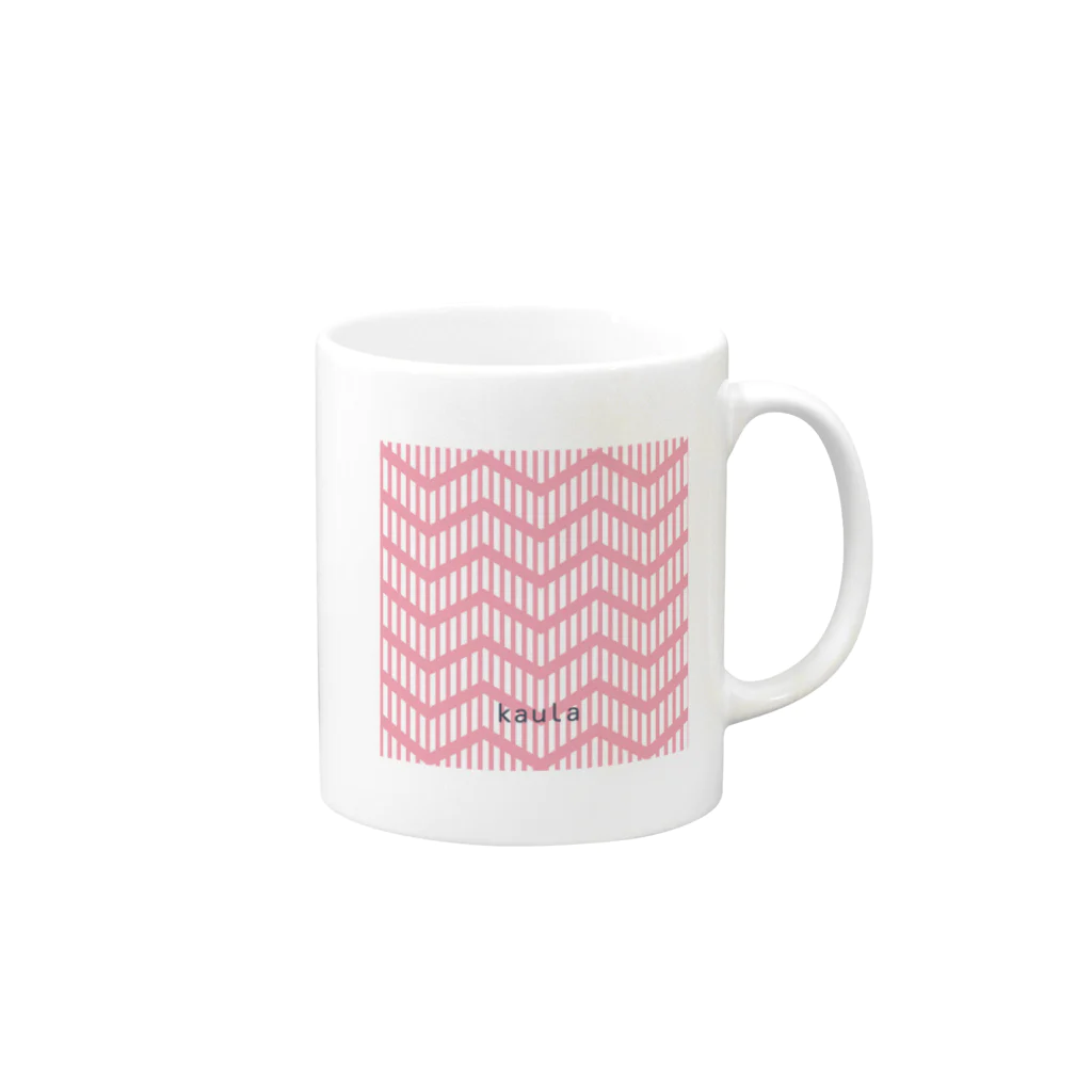 kaulaのkaula_zigzag01(pink) マグカップの取っ手の右面