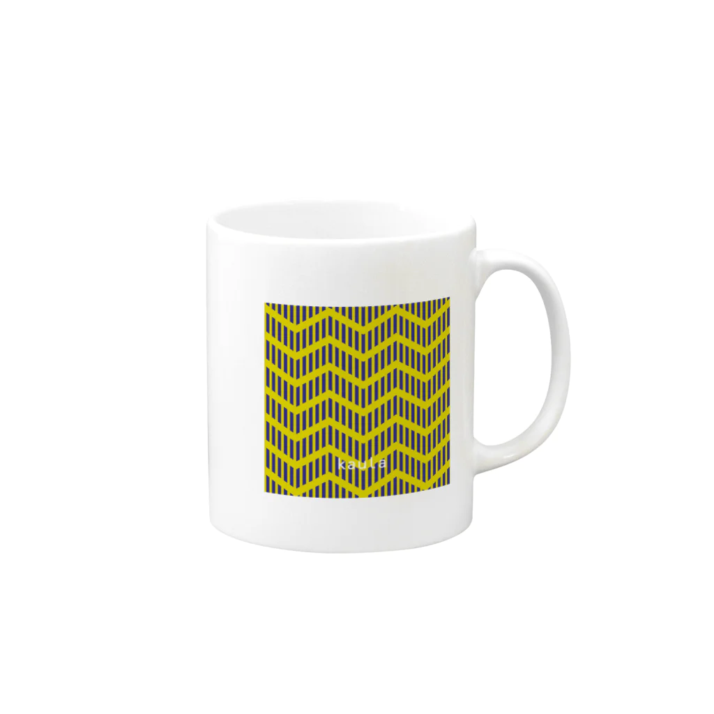 kaulaのkaura_zigzag01(yellow) Mug :right side of the handle