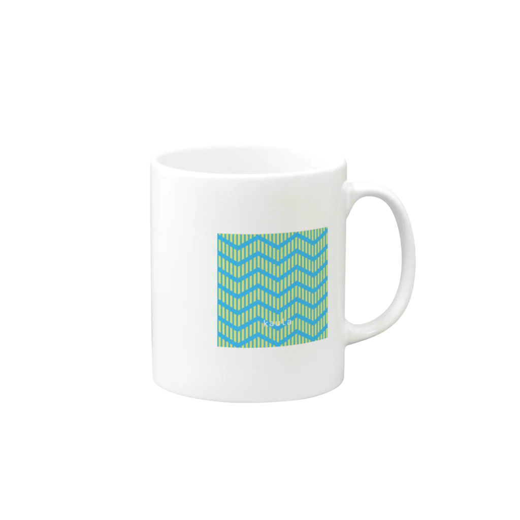 kaulaのkaula_zigzag01(sky) Mug :right side of the handle