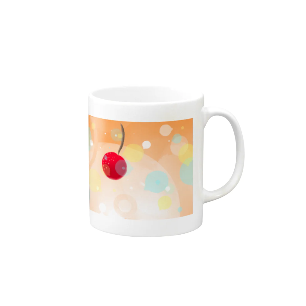 -Meru-のしゅわしゅわしりーず(カシスオレンジ) Mug :right side of the handle