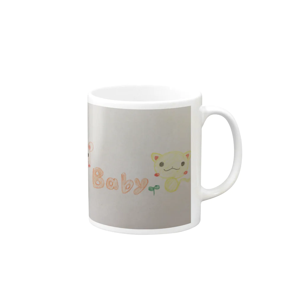 tiraのくーにゃん Mug :right side of the handle