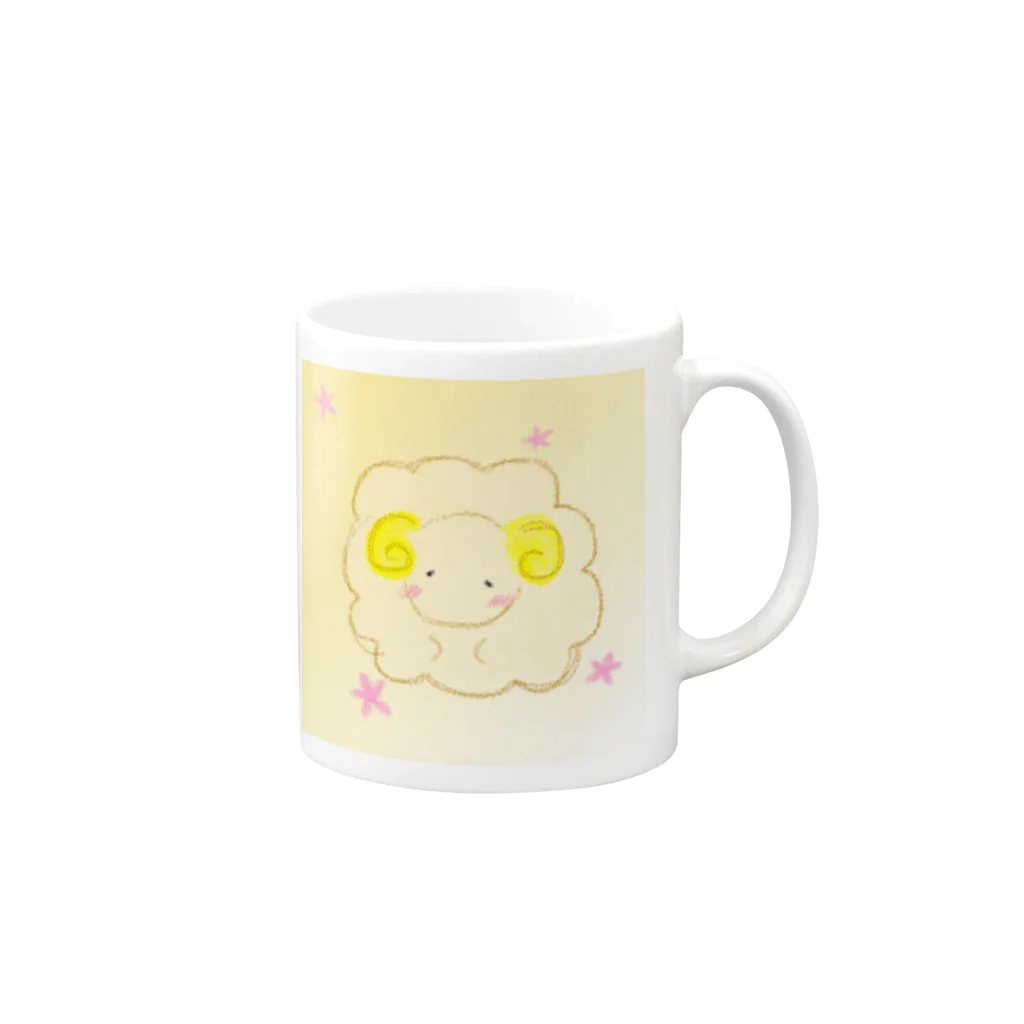 ととちね。のもふもふ羊 Mug :right side of the handle