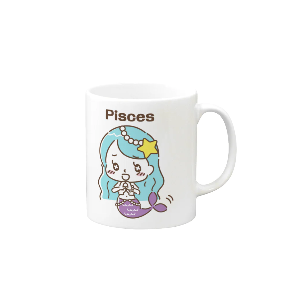 もふこのゆめかわ！１２星座シリーズ　うお座 Mug :right side of the handle