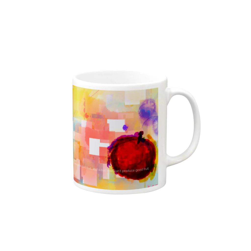 St.SKのアップル Mug :right side of the handle