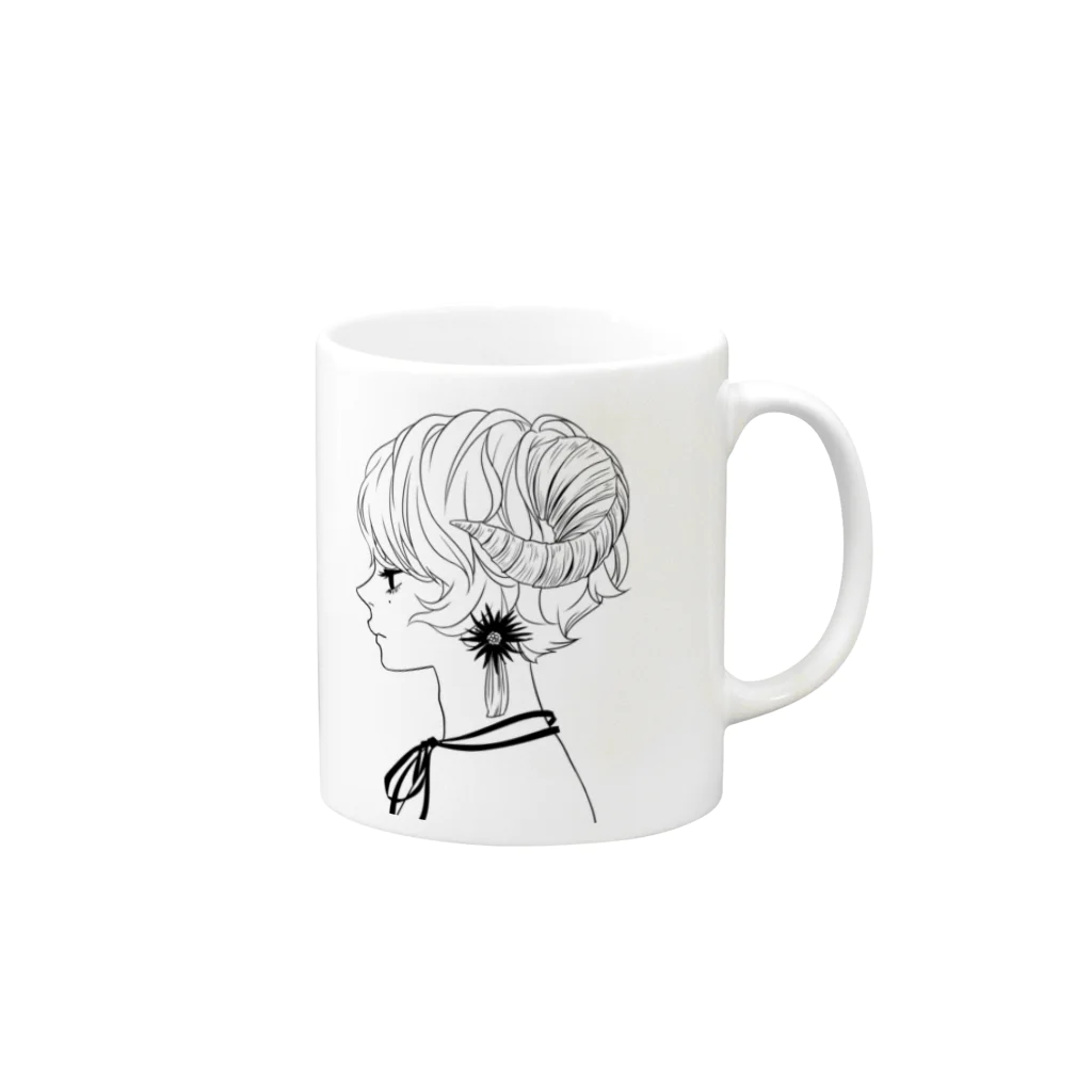 oyasumi_44の羊女 Mug :right side of the handle