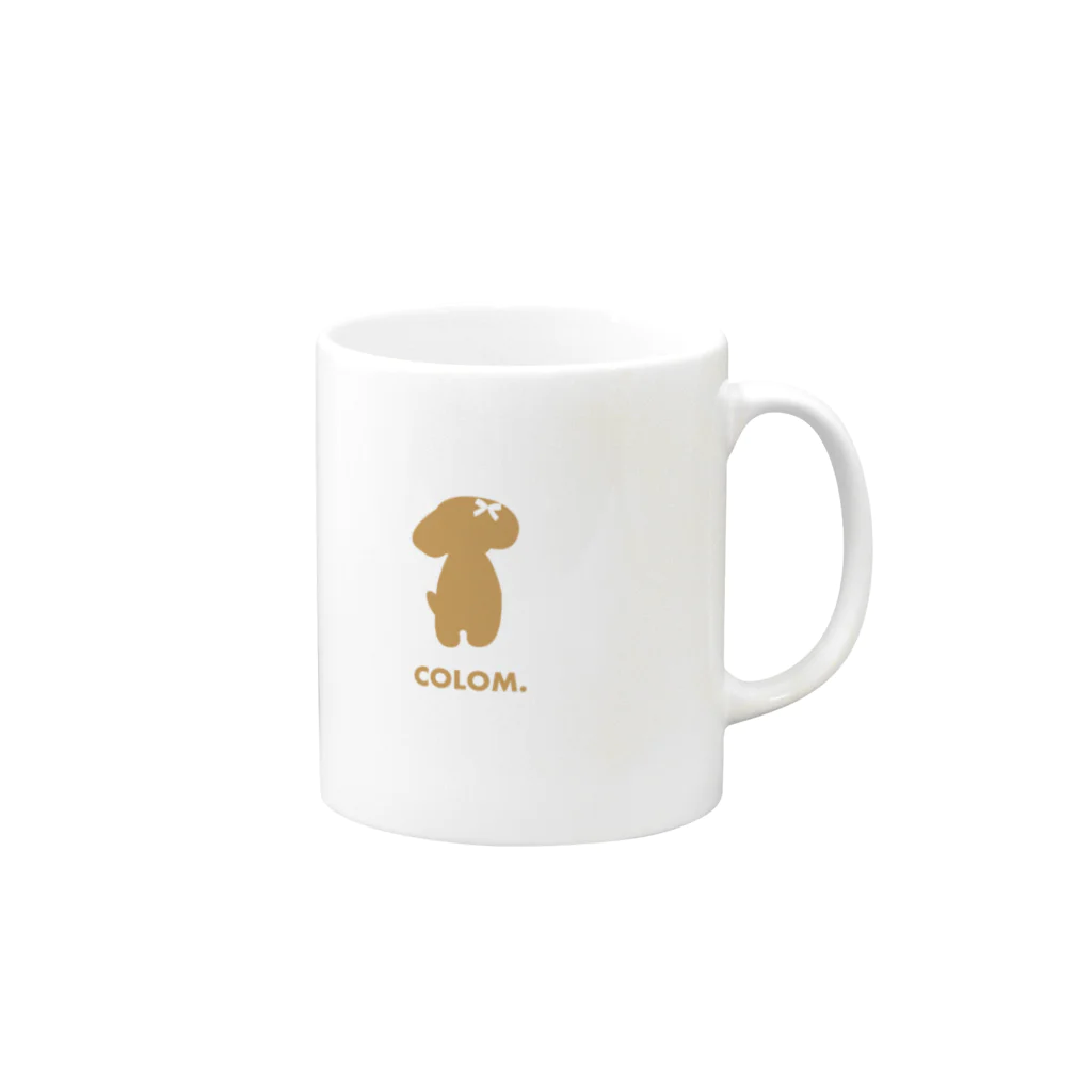 コロ。COLOM.犬いぬdogリボングッズ.のCOLOM.トイプードル！人気かわいい！いぬ犬グッズ！ Mug :right side of the handle