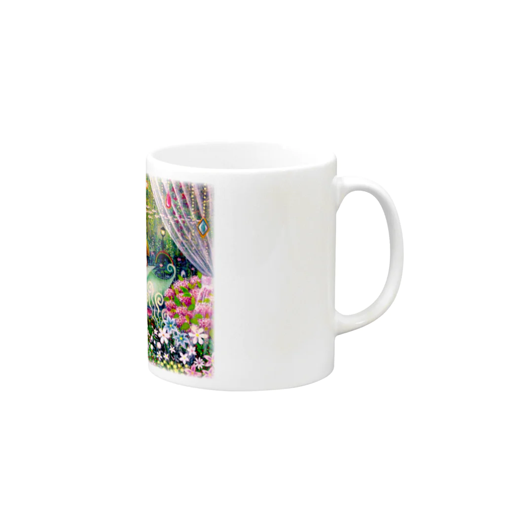 ＊どんぐりの森＊の＊天気雨の散歩＊ Mug :right side of the handle