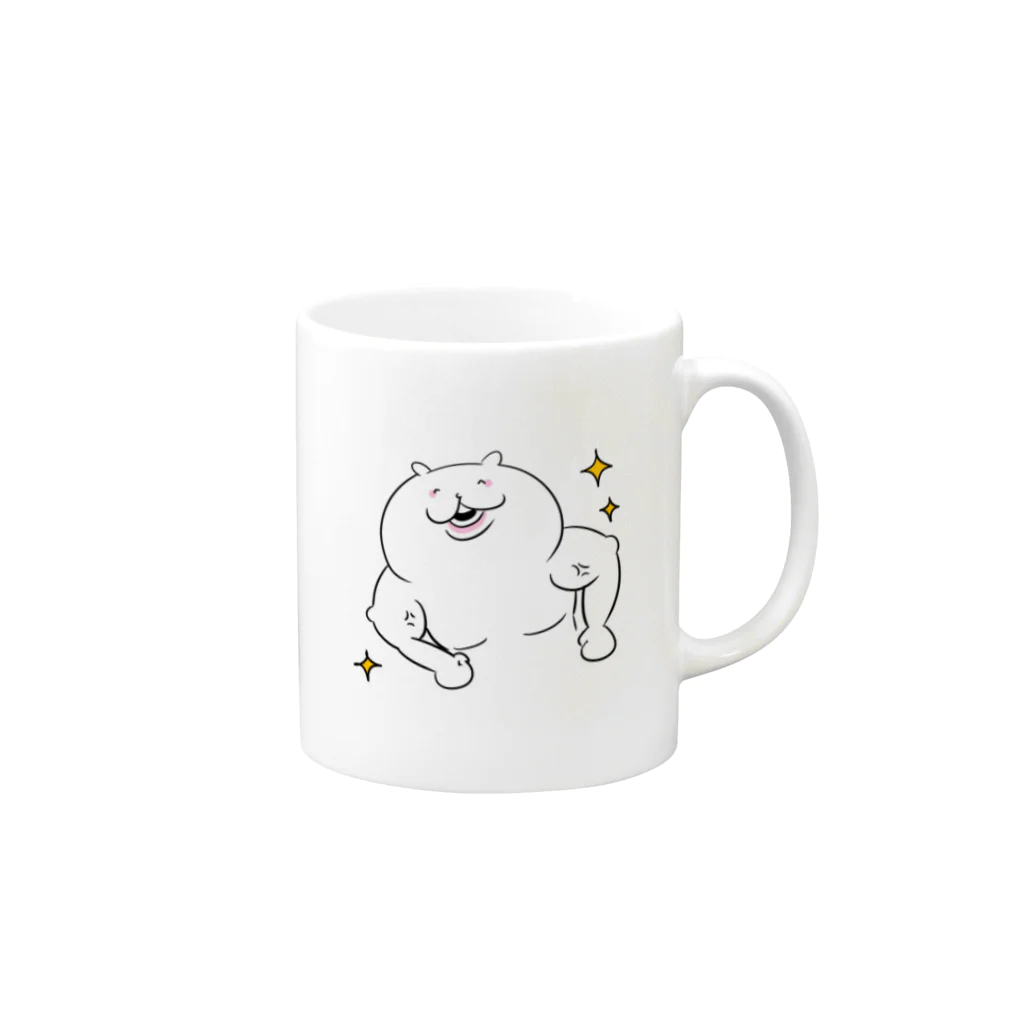 みヌりのあごたるのすけ「むきむき」 Mug :right side of the handle