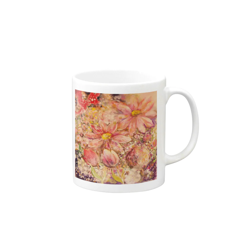 むらいさきのbright flower  Mug :right side of the handle