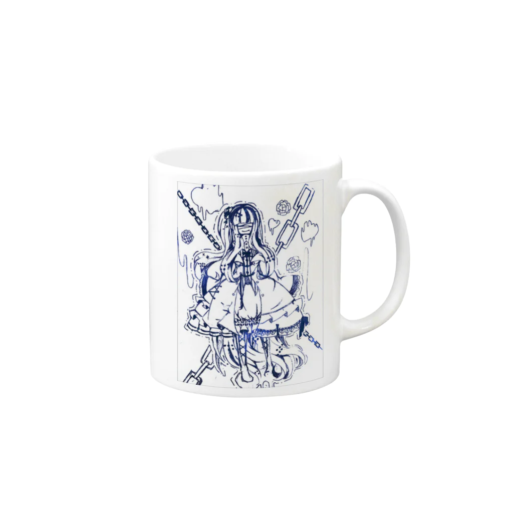 ☓午☓前☓。の鎖の少女 Mug :right side of the handle