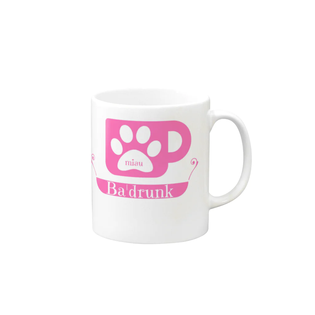 Ba'drunkのBa'drunk for Girls ロゴ Mug :right side of the handle