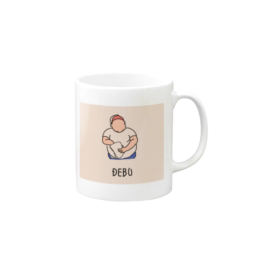 つじつののDEBU  デブ Mug :right side of the handle