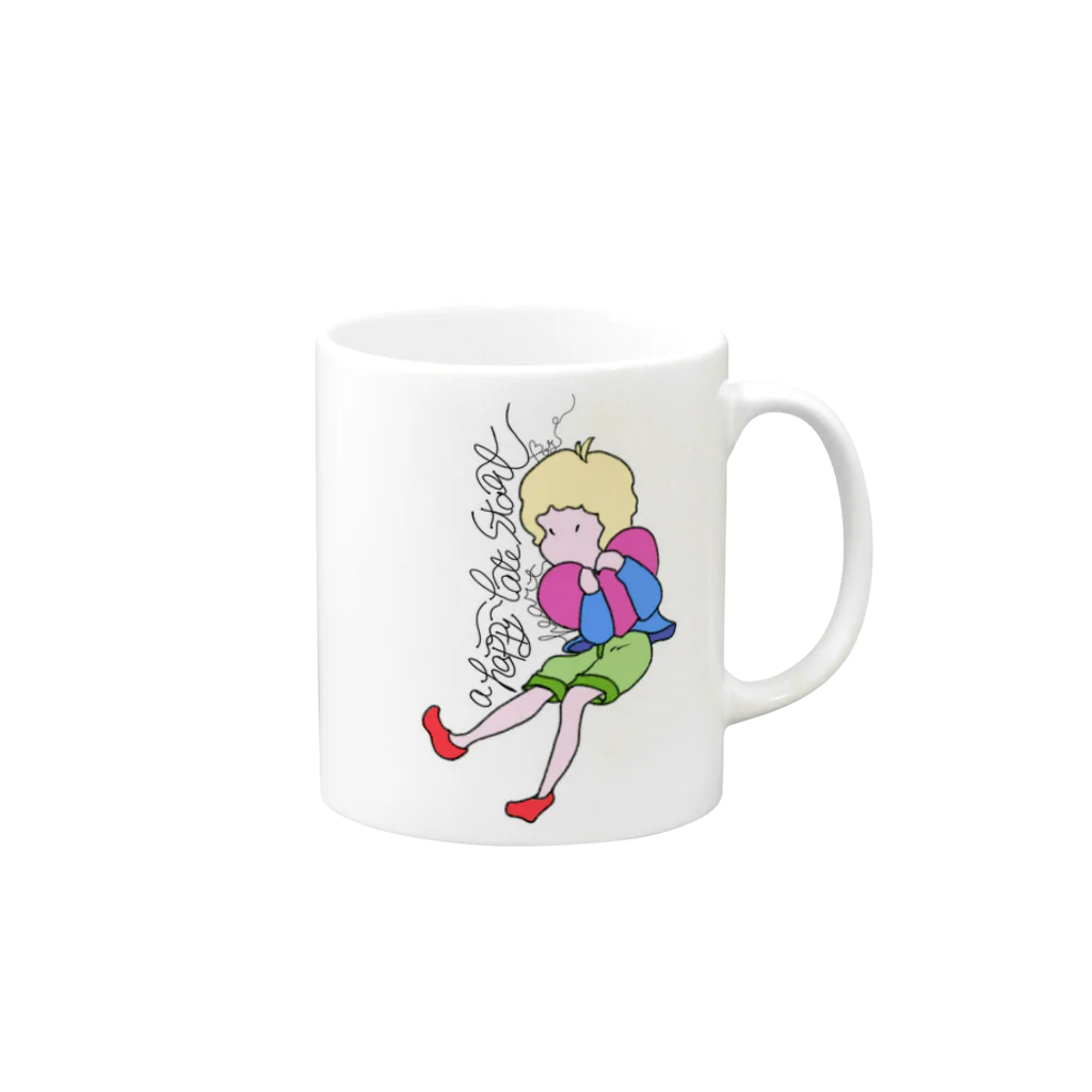 ピクタロウ ですのa happy heart late start boy Mug :right side of the handle