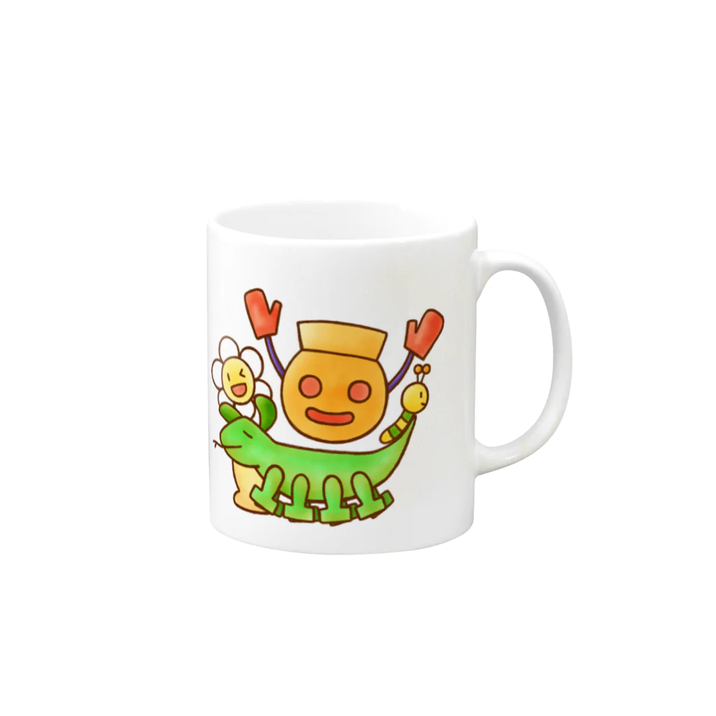 funny friendsのムカゲくんとなかまたち Mug :right side of the handle