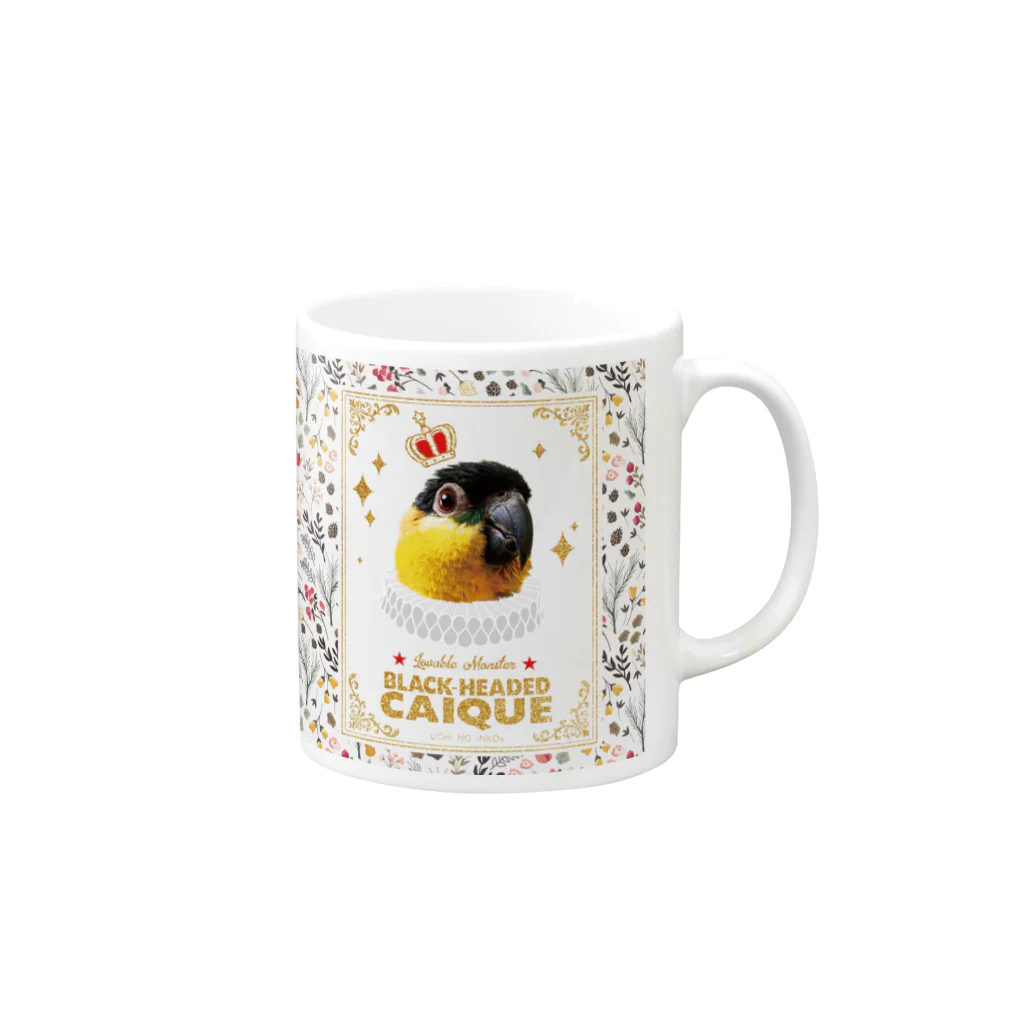 うちのインコズの鳥貴族　ズグロシロハラインコ Mug :right side of the handle