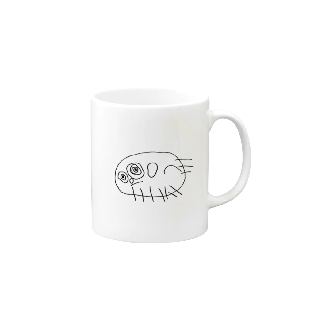 raraのゆるかわTシャツ屋さんのなぞのむし Mug :right side of the handle