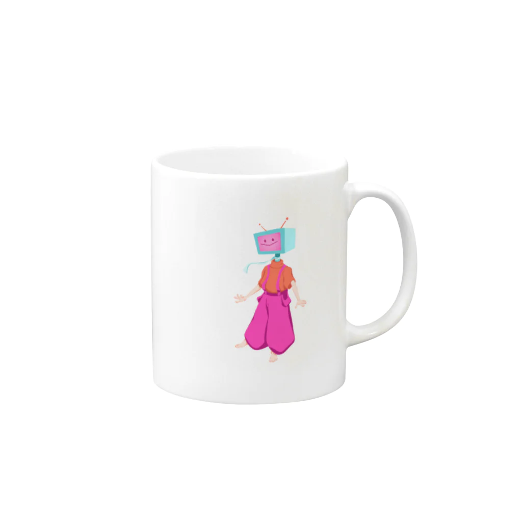 Makoto_307のてれびちゃん Mug :right side of the handle